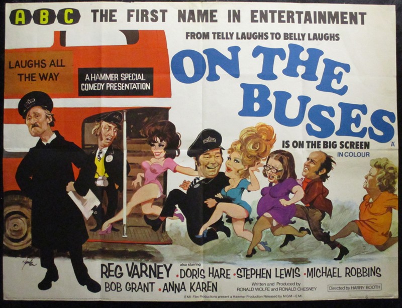 On The Buses Poster, UK Quad, 1971, Putzu Arnaldo